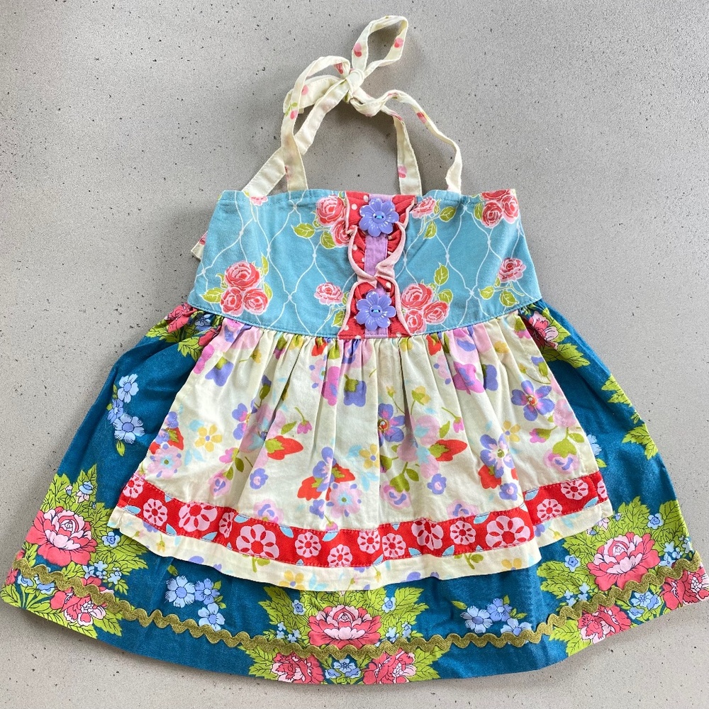 Matilda Jane Lark Lakes Ellie Apron Top Blue Size 2